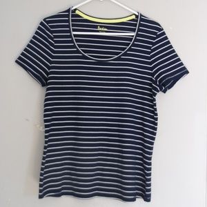 BODEN  NAVY TEE-SHIRT STRIP SHIRT SIZE 14 WOMEN